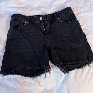 Forever 21 Black Distressed Denim Cutoff Shorts